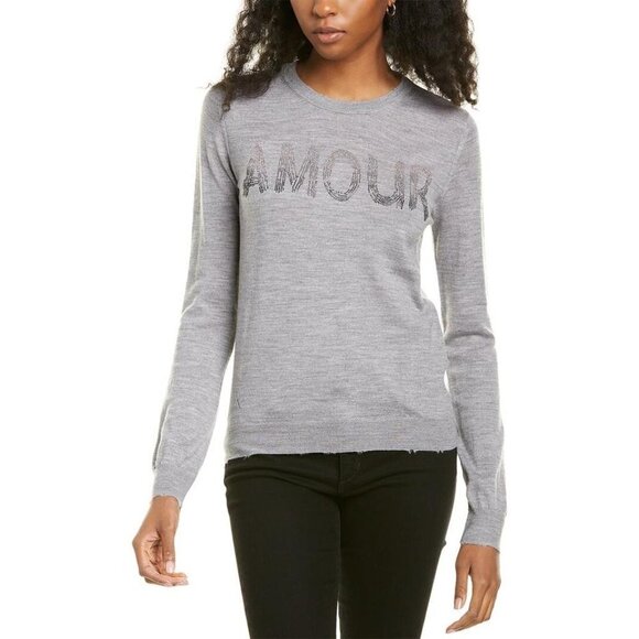 Zadig & Voltaire NEW Gaby Amour Embellished Merino Wool Sweater Medium - Picture 1 of 12